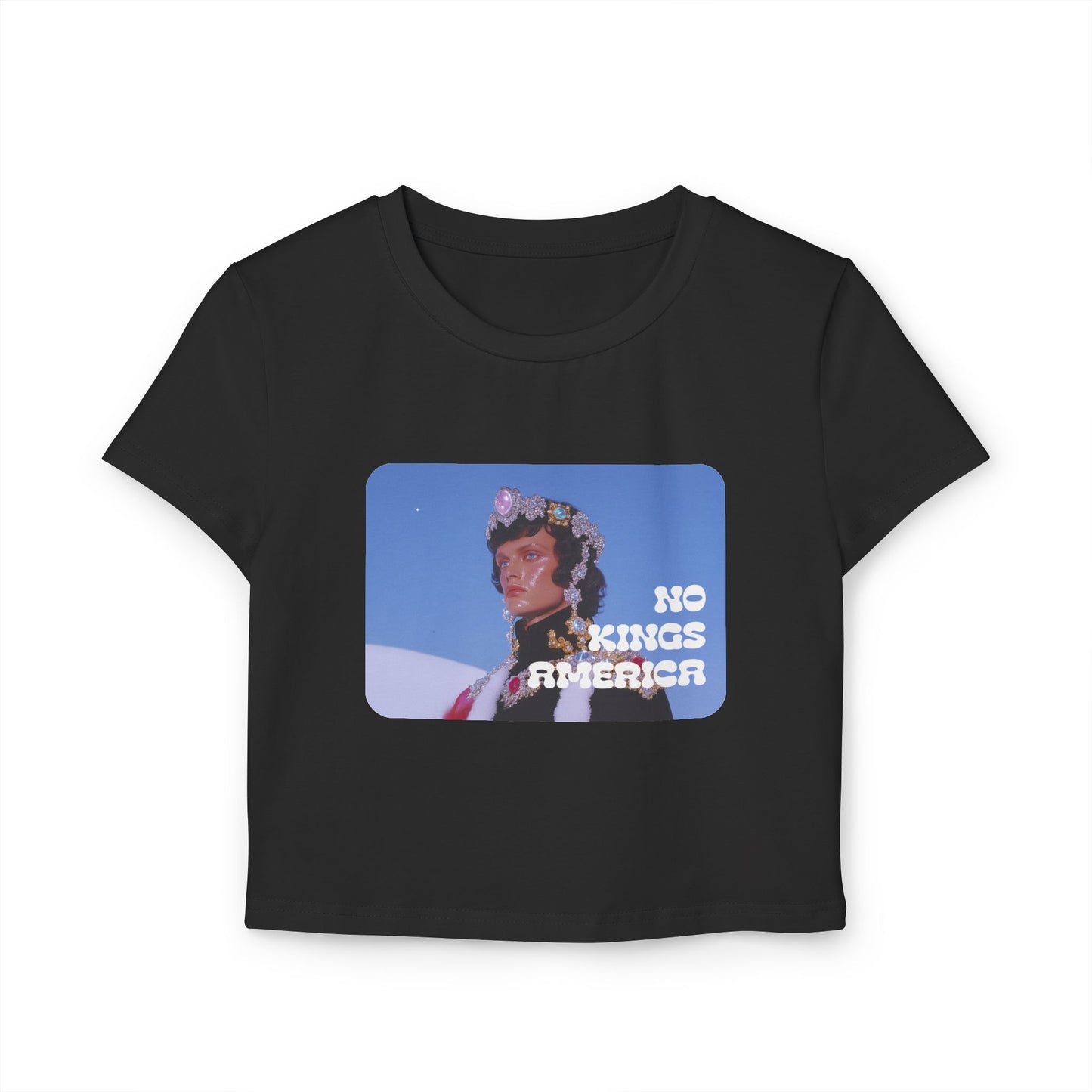 NO KINGS AMERICA WOMEN'S BABY TEE