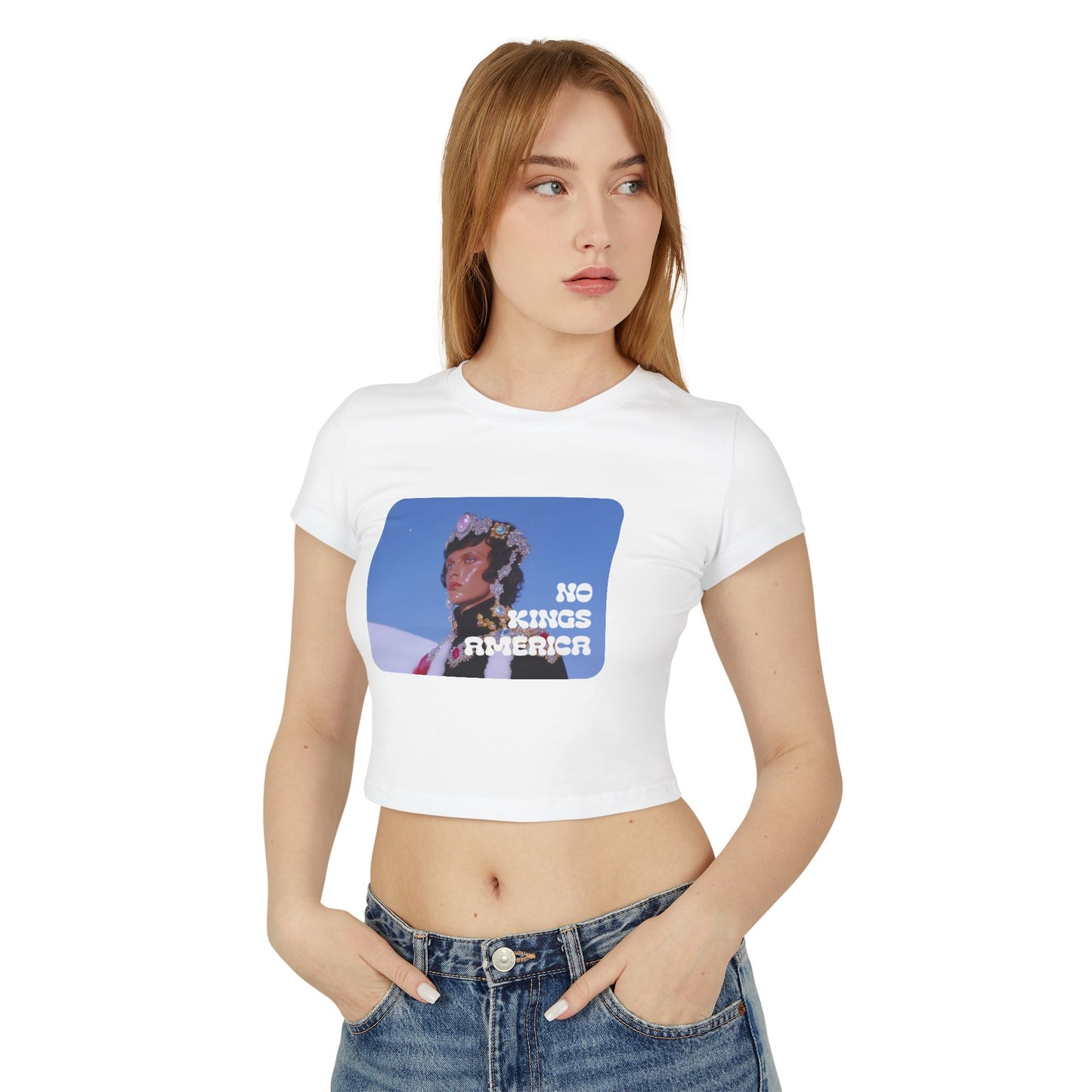 NO KINGS AMERICA WOMEN'S BABY TEE