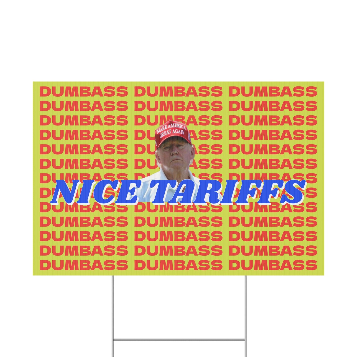 NICE TARIFFS DUMBASS PROTEST SIGN