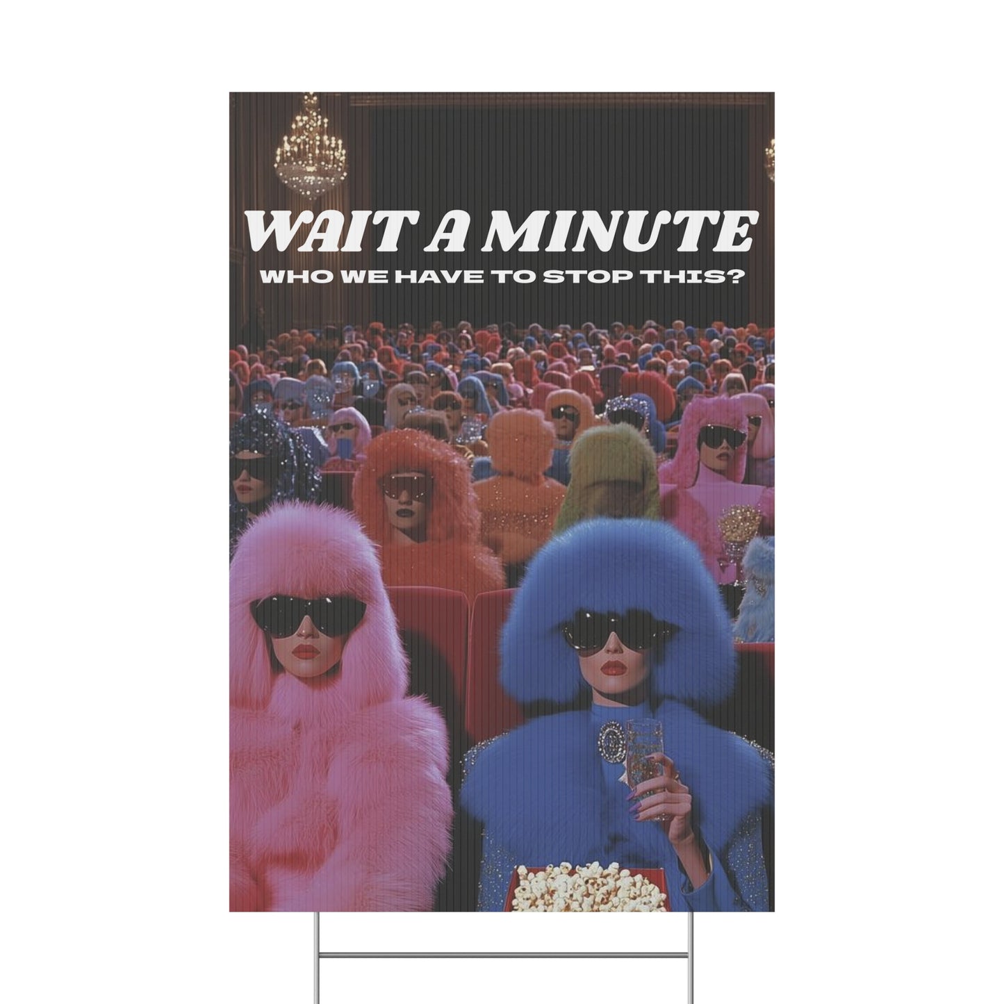 WAIT A MINUTE PROTEST SIGN