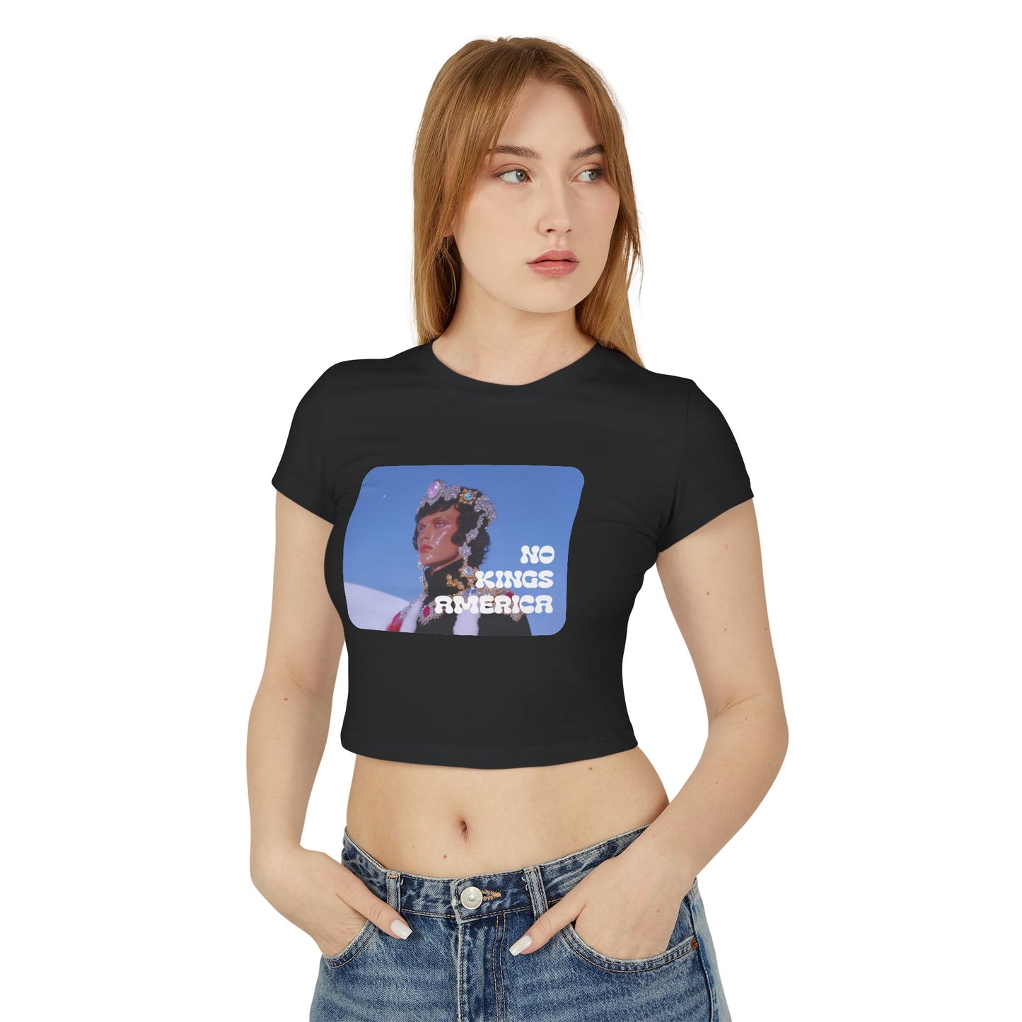 NO KINGS AMERICA WOMEN'S BABY TEE