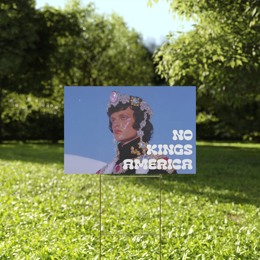 NO KINGS PROTEST SIGN