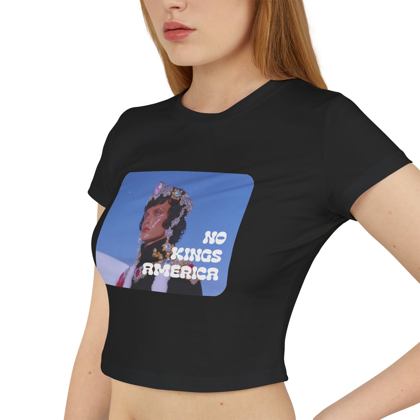 NO KINGS AMERICA WOMEN'S BABY TEE