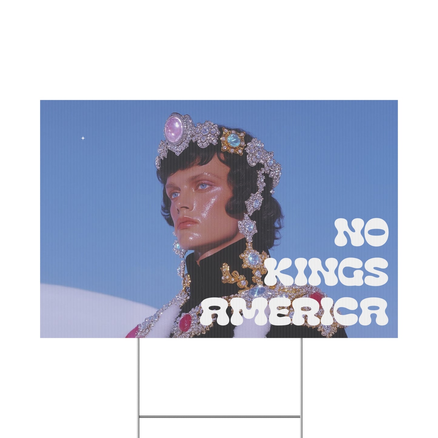 NO KINGS PROTEST SIGN