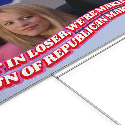 REPUBLICAN MAKEUP PROTEST SIGN