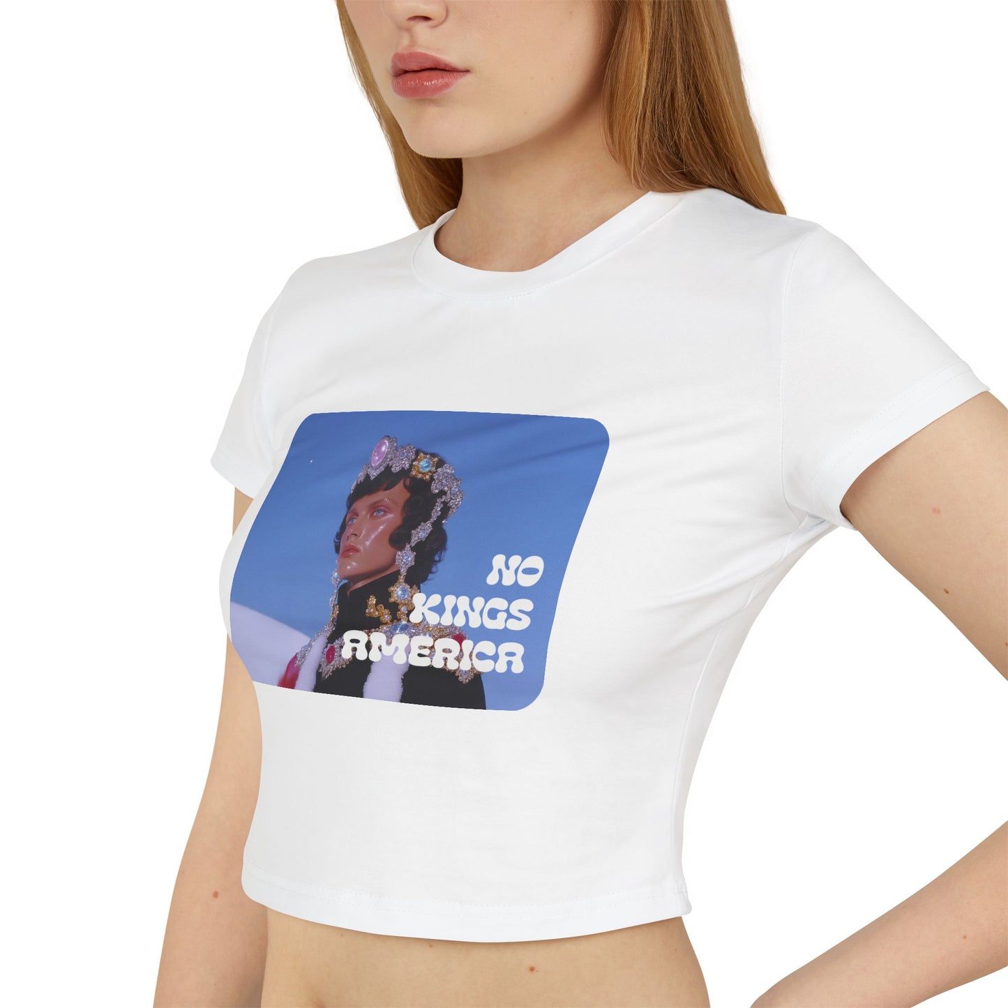 NO KINGS AMERICA WOMEN'S BABY TEE
